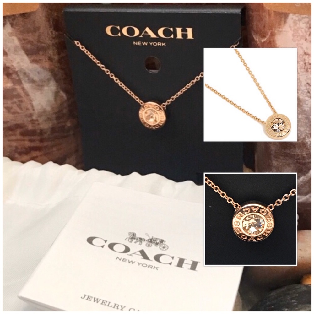 🎁🆕SALE!*Coach Open Circle Stone Strand Necklace Gold
